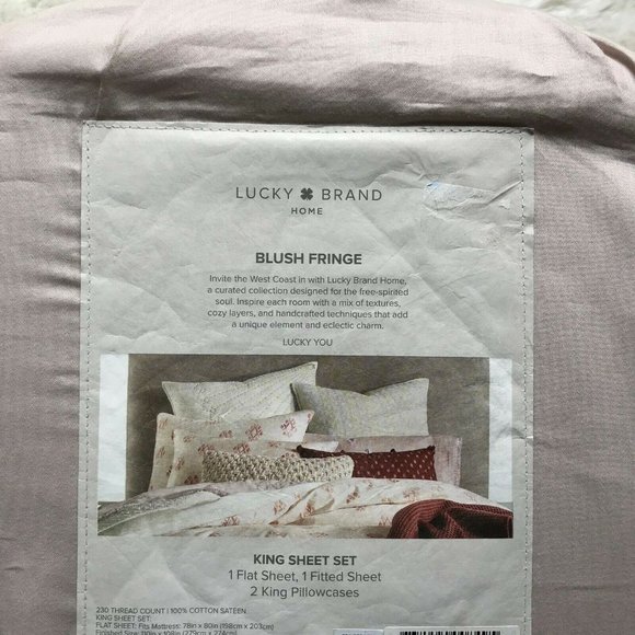 Lucky Brand Bedding Lucky Brand Home Cotton Sateen Fringe King